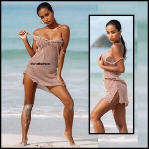 ULUWATU Metallic Lace Front Mini Coverup Dress $70